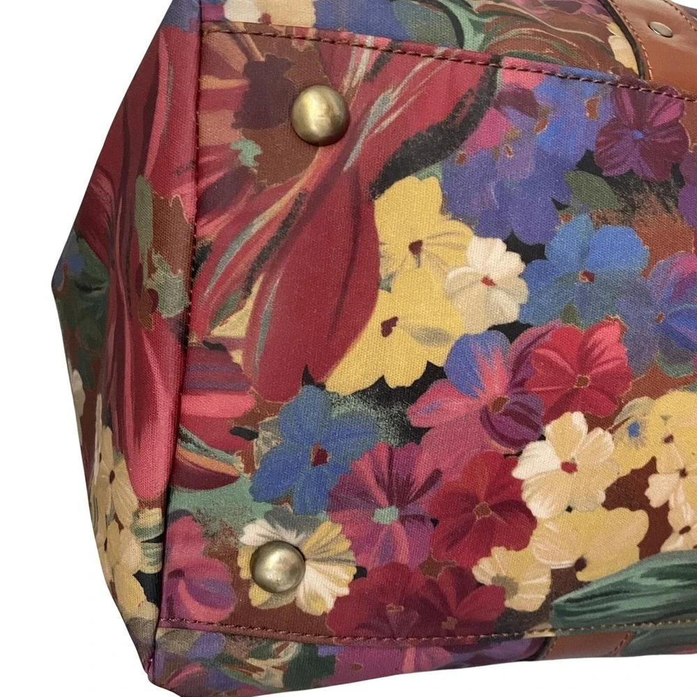 Patricia Nash Milano Patina Summer Florals‎ Duffle Weekender Bag W/ Unused Strap - Picture 6 of 14